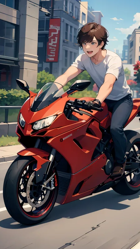 Cool Boy With Bike Wallpaper