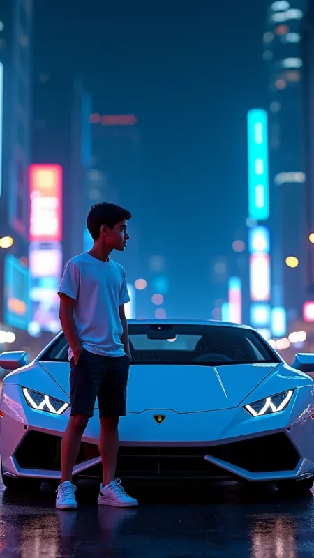 Cool Boy With Car HD Wallpaper