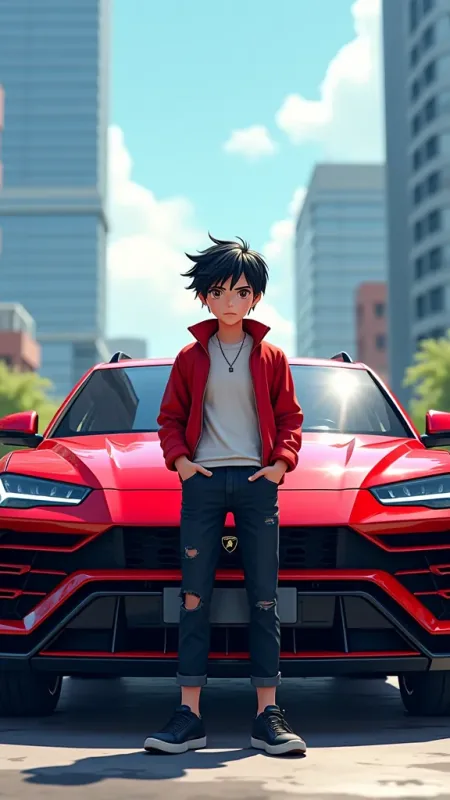 Cool Boy With Car HD Wallpaper