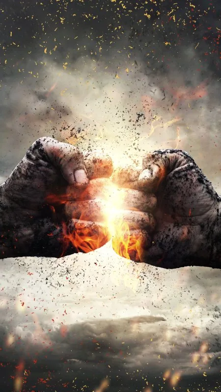 Fiery Fist Bump Cool Wallpaper