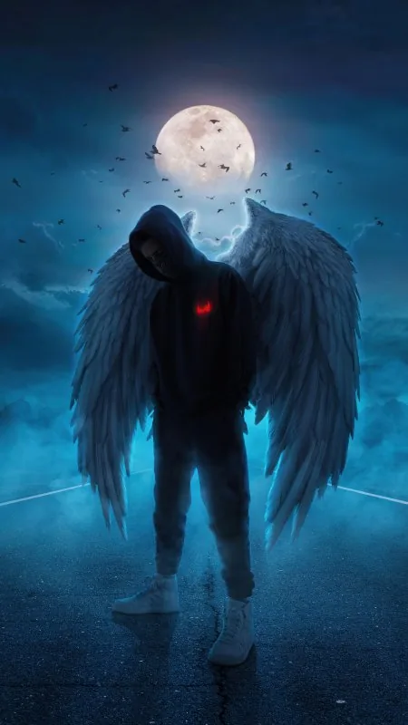Cool Hoodie Boy Wings Wallpaper