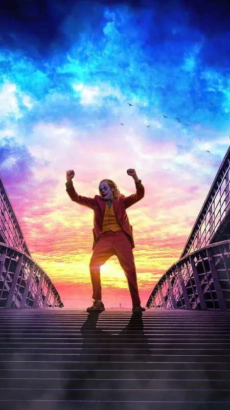Cool Joker Dancing On Stairs Wallpaper