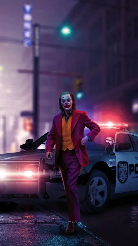 Joker Police Car Cool Wallpaper