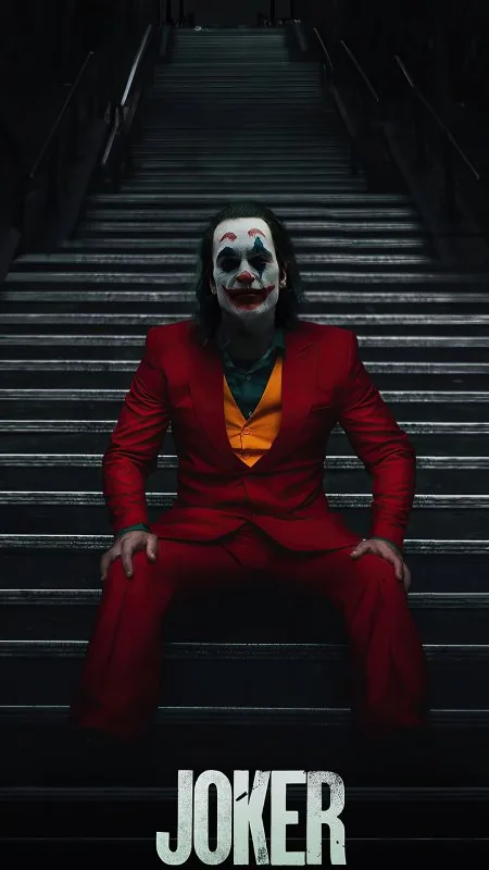Cool Joker Sitting On Stairs Wallpaper