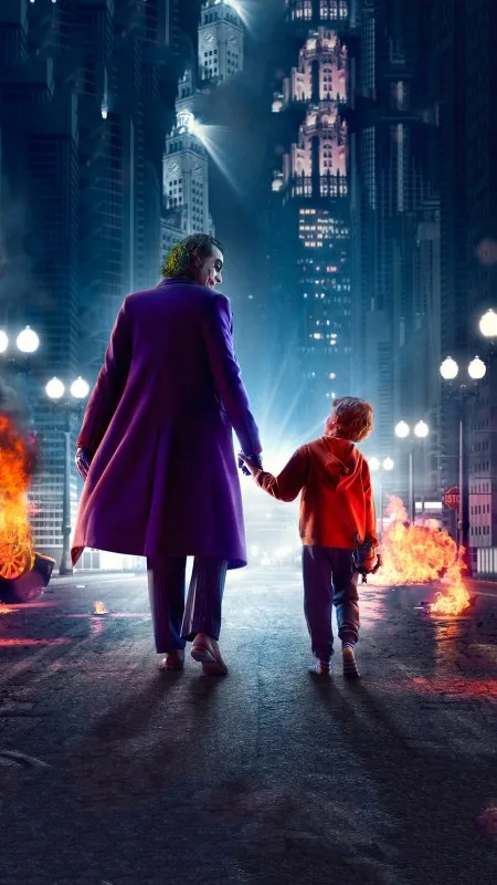 Joker Walking And Kid Cool Wallpaper