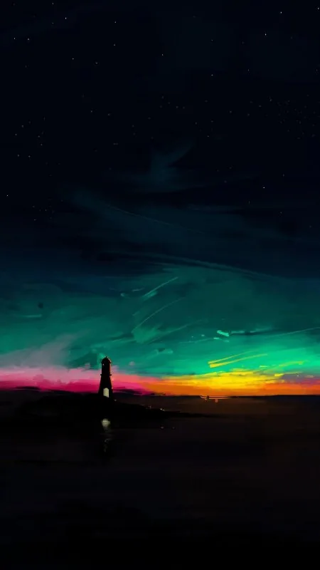 Lighthouse At Painted Sunset Cool Wallpaper