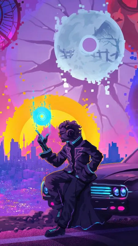 Lone Adventure Retro Wave Cool Wallpaper
