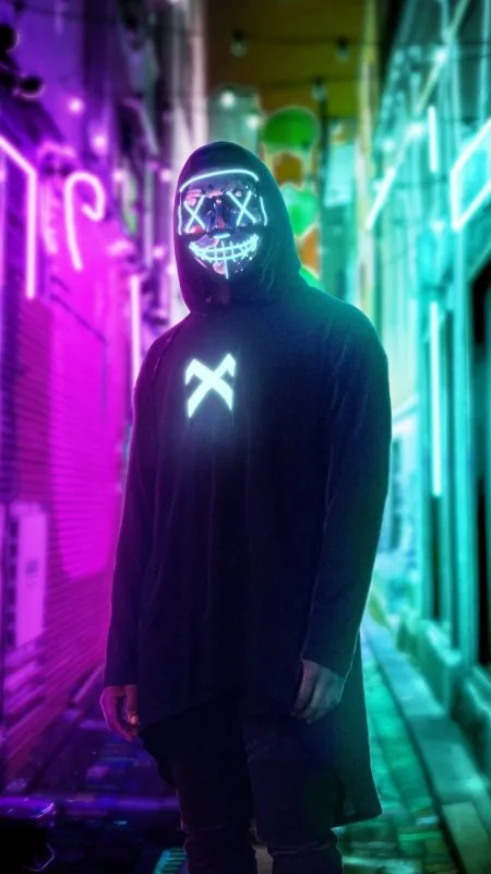 Mask Halloween Purple Sleeve Cool Wallpaper