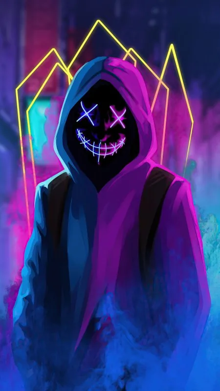 Cool Mask Neon Guy Wallpaper