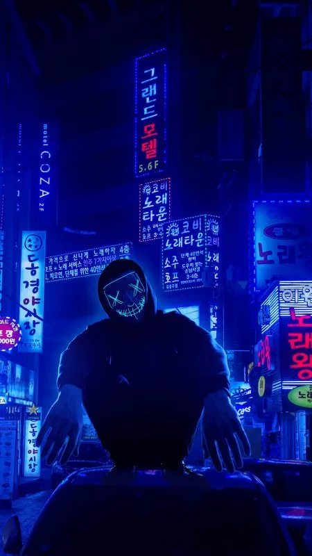 Neon Mask Alley Figure Cool Wallpaper
