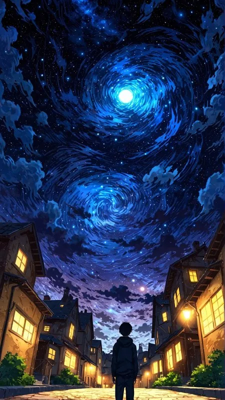 Night Sky Boy City HD Cool Wallpaper