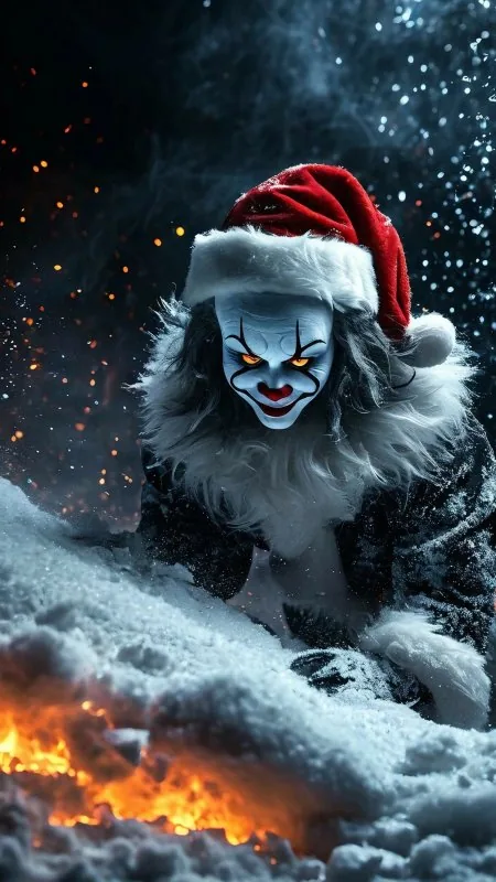 Pennywise Snow Fire Winter Clown It Hat Art HD Cool Wallpaper