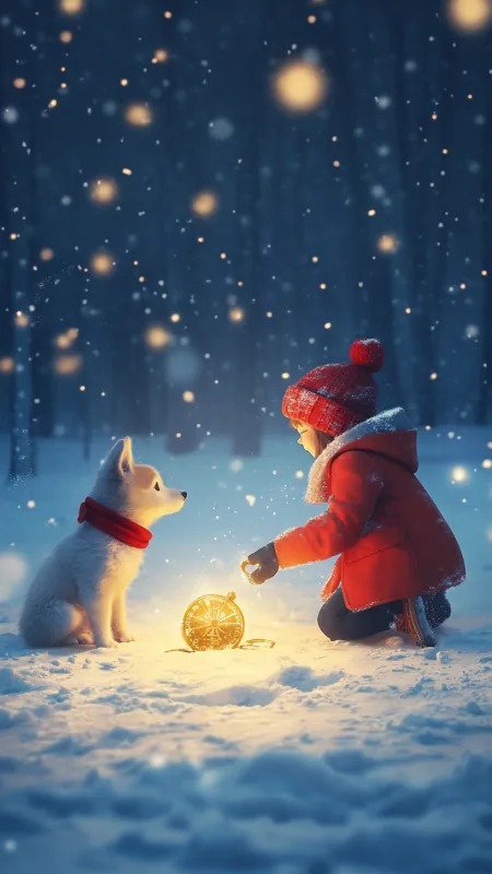 Cool Puppy With Boy Wallpaper
