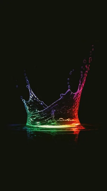 Rainbow Water Splash Crown Cool Wallpaper