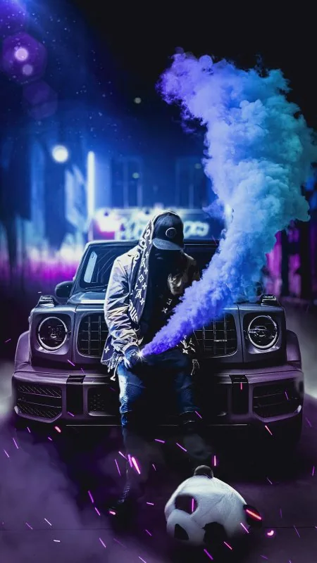 Cool Stylish Boy Smoke Bomb Wallpaper