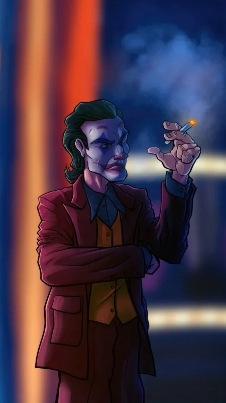 Cool The Joker Sinister Cigarette Break Wallpaper