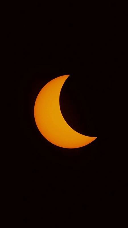 Crescent Orange Moon Wallpaper