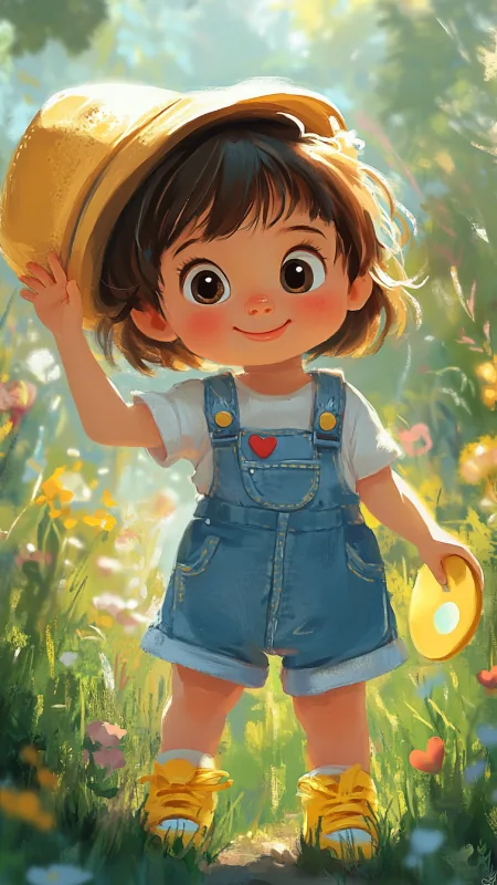 A Cute Baby Girl Phone Wallpaper