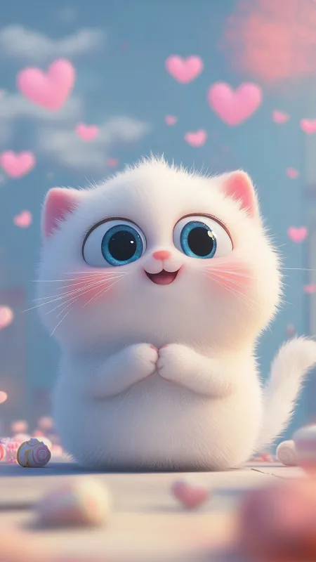 Cute And Beautiful Chubby Cat Wallpaper