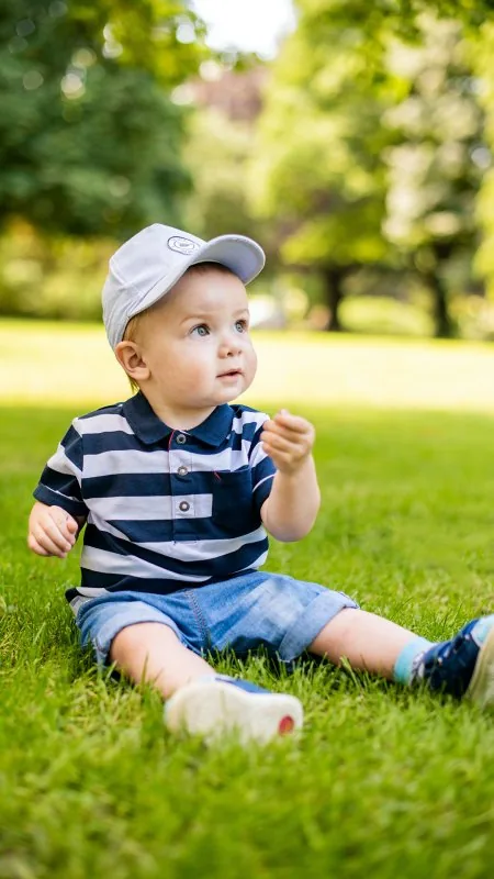Baby Boy On Grass Cute Wallpaper