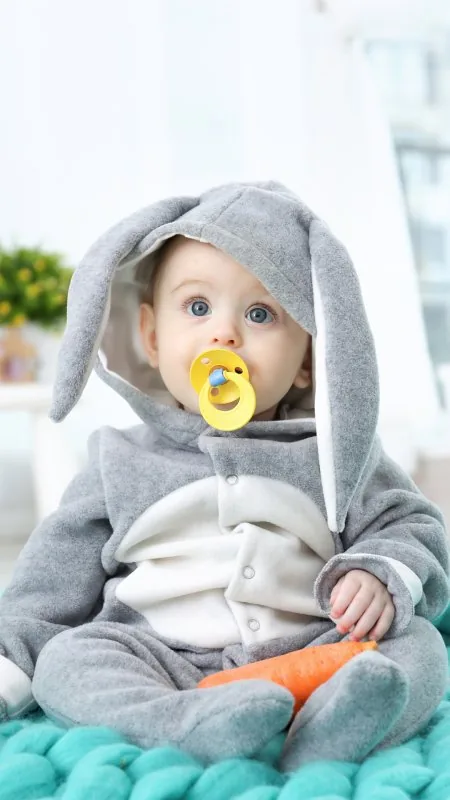 Baby In Bunny Onesie Cute Wallpaper