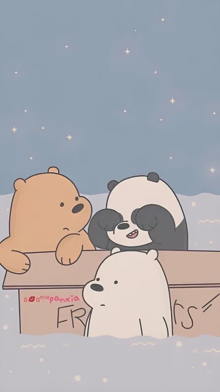Cute Bears Friends Phone Wallpaper
