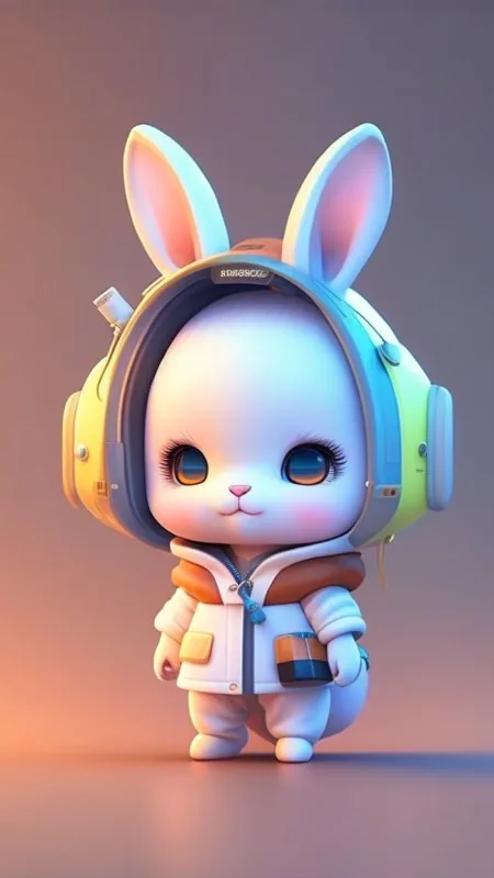 Bunny In Space Helmet Cute Wallpaper