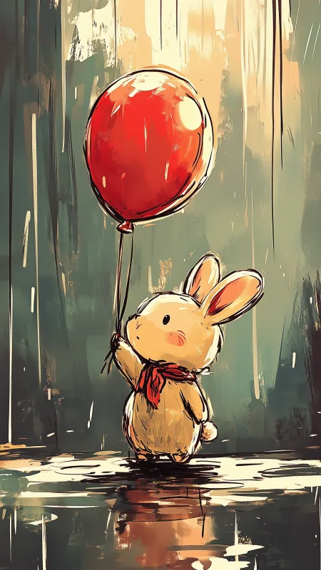 Cute Bunny Painting Wallpaper