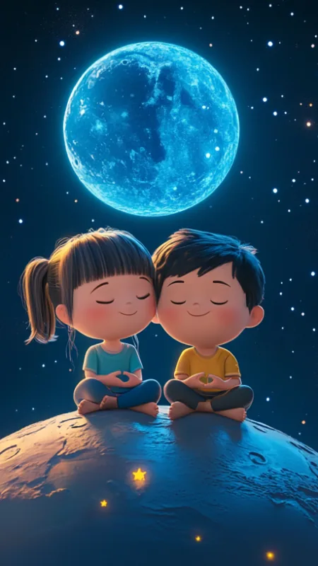 Cute Child Cartoon Phone Wallpaper