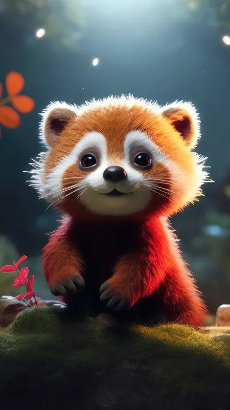 Fluffy Red Panda Cub Cute Wallpaper