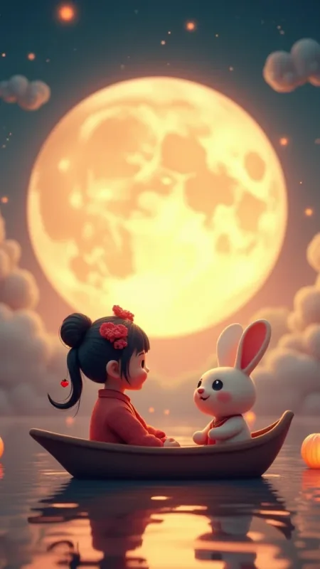 Cute Girl Rabbit Phone Wallpaper