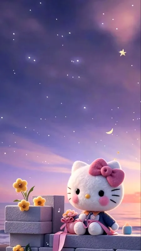 Hello Kitty Character Bow Pink Cute Wallpaper