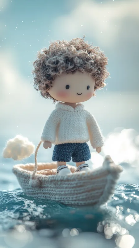 Knitted Doll Of Boy Cute Wallpaper