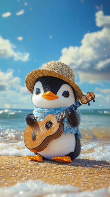Cute Little Baby Penguin Phone Wallpaper