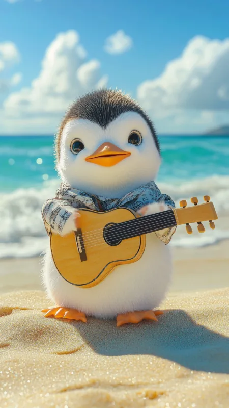Cute Little Baby Penguin Phone Wallpaper