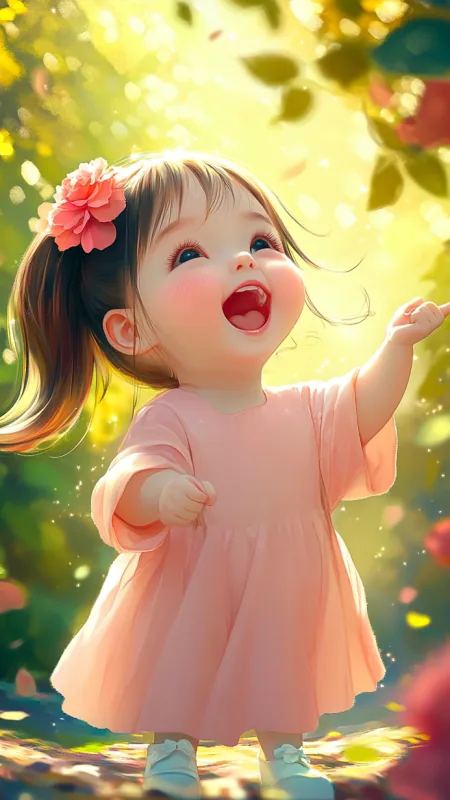 Cute Little Girl Phone Wallpaper