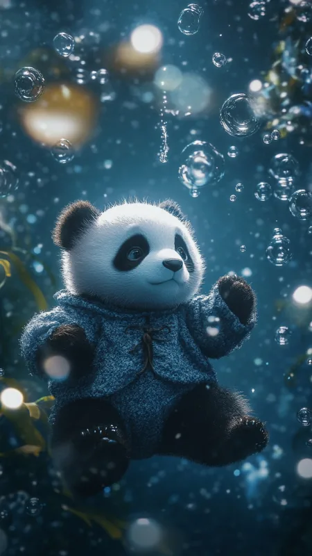 Cute Little Panda Phone Wallpaper