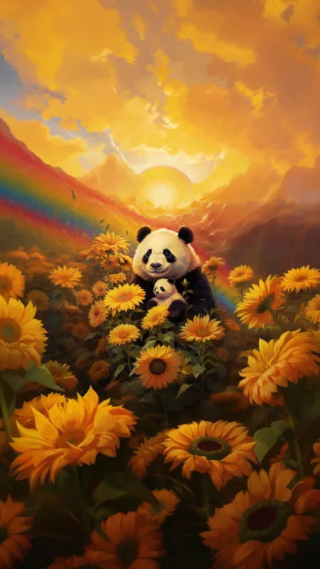 Cute Panda Art Wallpaper