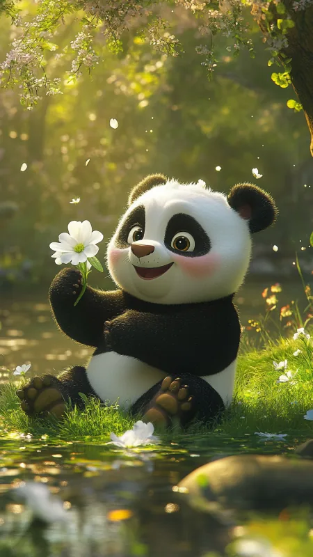 Cute Panda Baby Phone Wallpaper