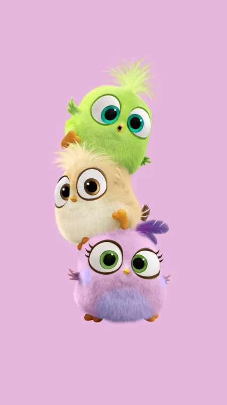 Stacked Fluffy Hatchling Birds Cute Wallpaper