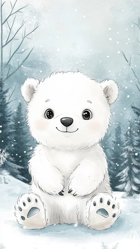 Cute White Bear HD Wallpaper