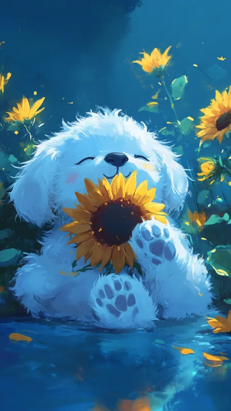 Cute White Dog HD Wallpaper
