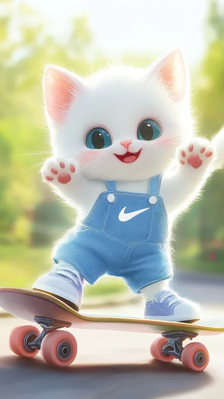 Cute White Kitten Phone Wallpaper