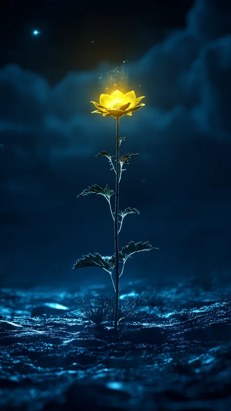 A Flower Blooms In The Desert HD Wallpaper
