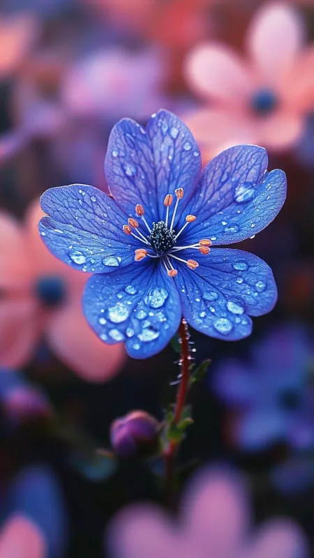 Among The Blue Flowers Wallpaper