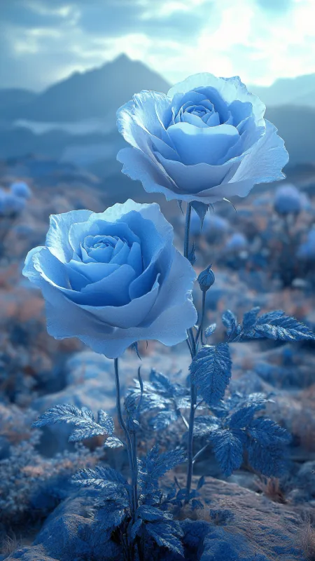 Azure Roses HD Flowers Wallpaper