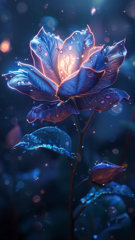 Beautiful Lighting Rose Flowers Wallpaper