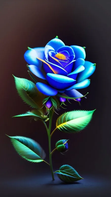 Blue Rose Dark Art Flowers Wallpaper