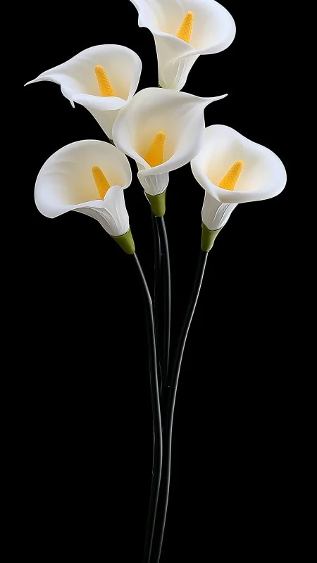 Flowers Calla Lilies Bud White Black Wallpaper