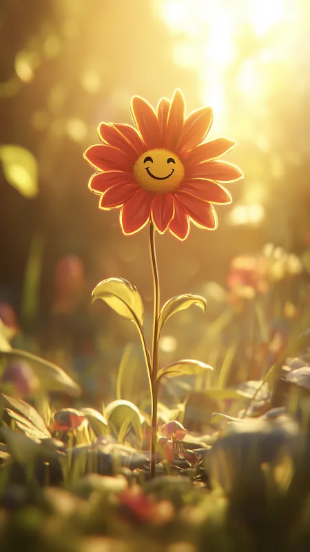 Cartoon Gerbera Flower Wallpaper